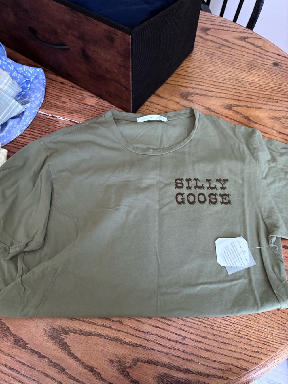 Altar'd State Olive Green 'SILLY GOOSE' Short Sleeve Tee